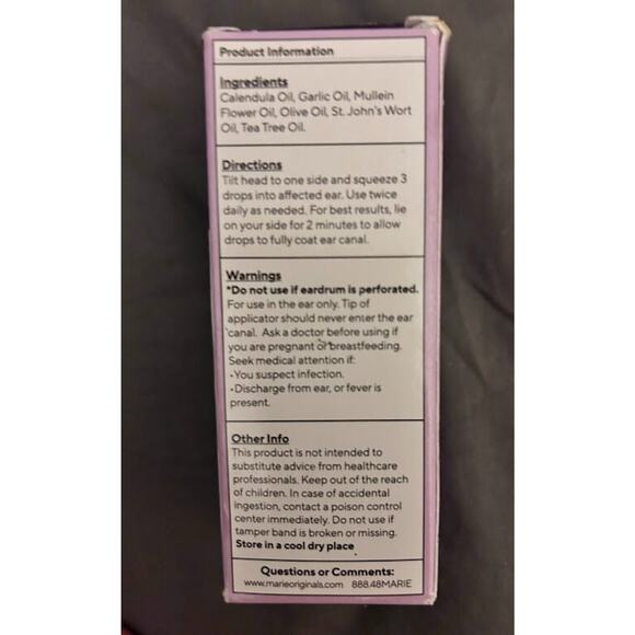 Marie Originals Bio Active Oil for Ear Infections - Natural Eardrops, Prevention - Picture 6 of 11
